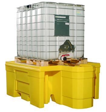 Clear Spill IBC Sump Pallet with Integral Dispenser - Single